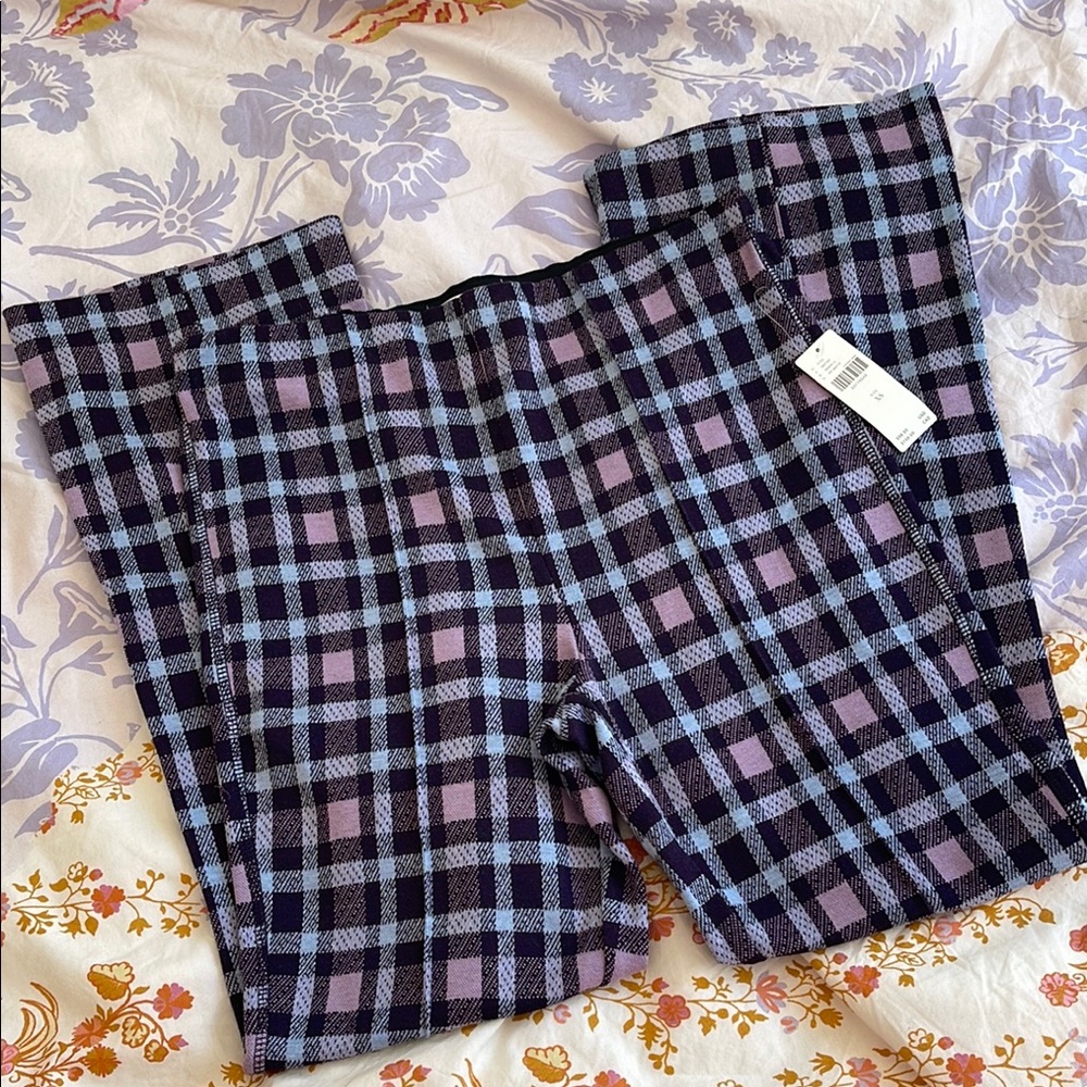 Maeve Anthropologie Plaid Mini Flare Pants